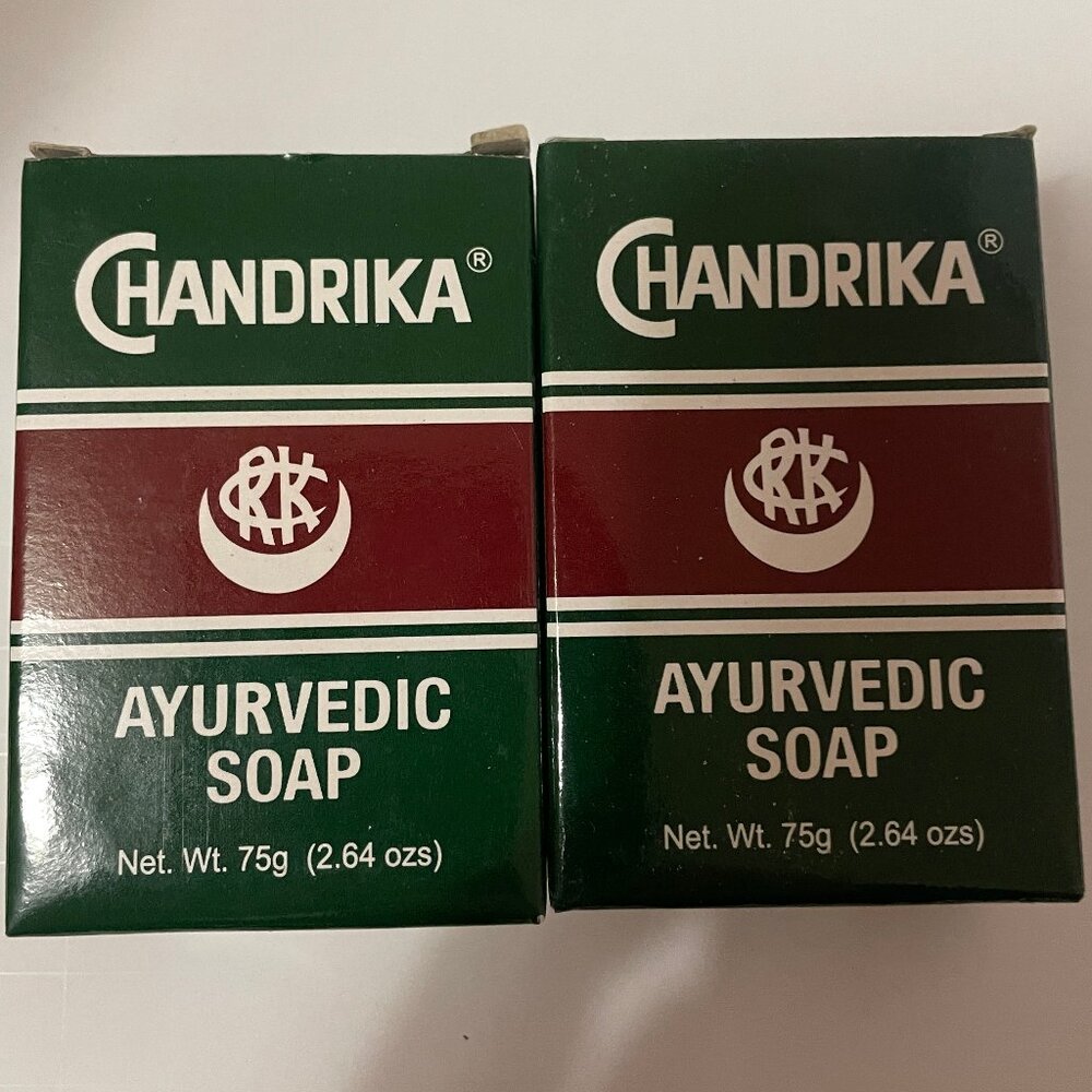 Lot of 2 NIB Ayurvedic Soap Bars 2.64 oz each by Chandrika made in India Green